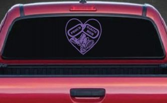 Proud Marine Mom Dog Tags Heart Combat Boots  Military Car or Truck Window Vinyl Decal Sticker (Purple)
