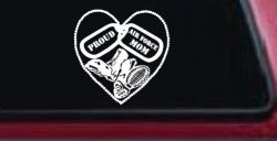 Proud Air Force Mom Dog Tags Heart Combat Boots  Military Car or Truck Window Decal Sticker