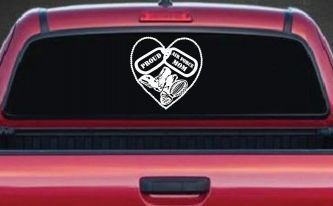 Proud Air Force Mom Dog Tags Heart Combat Boots  Military Car or Truck Window Decal Sticker