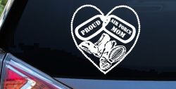 Proud Air Force Mom Dog Tags Heart Combat Boots  Military Car or Truck Window Decal Sticker
