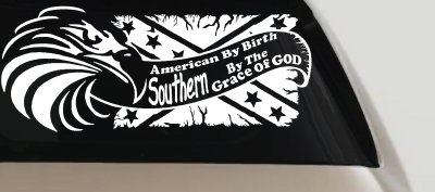 American By Birth Southern By The Grace Of God Country Car or Truck Window Vinyl Decal Sticker
