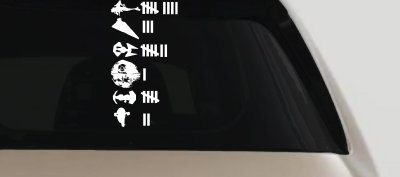 Star Wars Keeping Count Empire Sci Fi Car or Truck Window Vinyl Decal Sticker