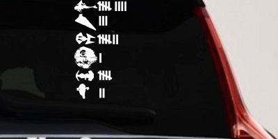 Star Wars Keeping Count Empire Sci Fi Car or Truck Window Vinyl Decal Sticker