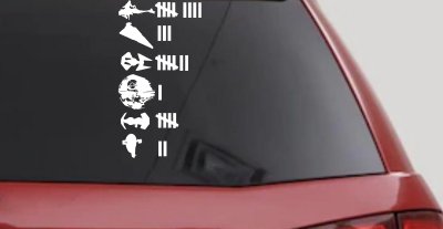 Star Wars Keeping Count Empire Sci Fi Car or Truck Window Vinyl Decal Sticker