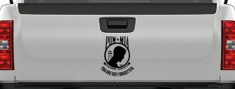 POW MIA You Are Not Forgotten Military Car or Truck Window Decal Sticker (Black)