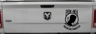 POW MIA You Are Not Forgotten Military Car or Truck Window Vinyl Decal Sticker (Black)
