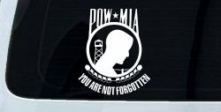 POW MIA You Are Not Forgotten Military Car or Truck Window Decal Sticker