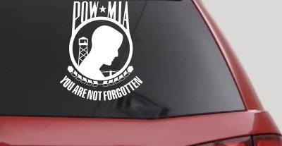 POW MIA You Are Not Forgotten Military Car or Truck Window Vinyl Decal Sticker