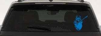 Star Wars Ewok Wicket Sci Fi Car or Truck Window Decal Sticker (Sky Blue)