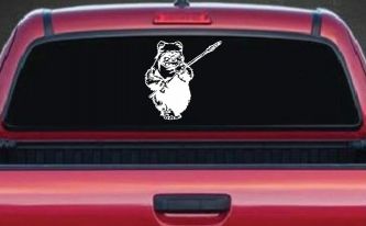 Star Wars Ewok Wicket Sci Fi Car or Truck Window Decal Sticker