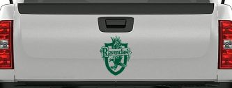 Ravenclaw Crest Sci Fi Car or Truck Window Vinyl Decal Sticker (Dark Green)