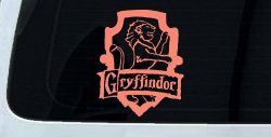 Gryffindor Crest Sci Fi Car or Truck Window Decal Sticker (Coral)
