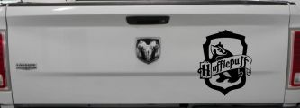 Hufflepuff Crest Sci Fi Car or Truck Window Decal Sticker (Black)