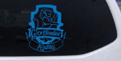 Gryffindor Alumni Sci Fi Car or Truck Window Decal Sticker (Sky Blue)