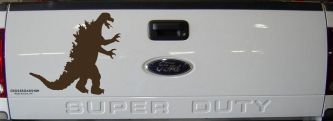 Godzilla Monster Sci Fi Car or Truck Window Decal Sticker (Brown)