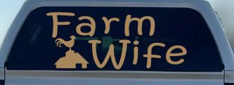 Farm Wife Country Car or Truck Window Decal Sticker (Light Brown)