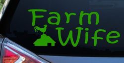 Farm Wife Country Car or Truck Window Decal Sticker (Lime)