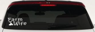 Farm Wife Country Car or Truck Window Decal Sticker (White)
