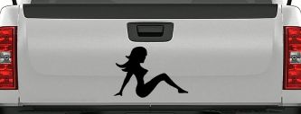 Mud Flap Women Car or Truck Window Decal Sticker (Black)