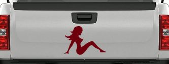 Mud Flap Women Car or Truck Window Decal Sticker (Burgundy)