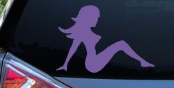 Mud Flap Women Car or Truck Window Decal Sticker (Purple)