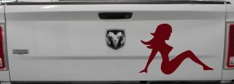 Mud Flap Women Car or Truck Window Decal Sticker (Purple Red)