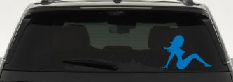 Mud Flap Women Car or Truck Window Decal Sticker (Sky Blue)