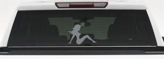 Mud Flap Women Car or Truck Window Decal Sticker (Telegrey)
