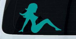 Mud Flap Women Car or Truck Window Vinyl Decal Sticker (Turquoise)
