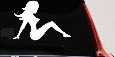 Mud Flap Women Car or Truck Window Vinyl Decal Sticker