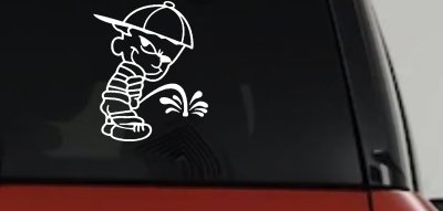 Calvin Peeing Pee Ons Car or Truck Window Vinyl Decal Sticker