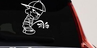 Calvin Peeing Pee Ons Car or Truck Window Vinyl Decal Sticker