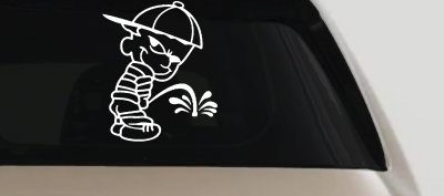 Calvin Peeing Pee Ons Car or Truck Window Vinyl Decal Sticker