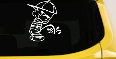 Calvin Peeing Pee Ons Car or Truck Window Vinyl Decal Sticker