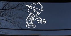 Calvin Peeing Pee Ons Car or Truck Window Decal Sticker