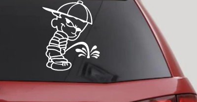 Calvin Peeing Pee Ons Car or Truck Window Vinyl Decal Sticker
