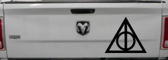 The Deathly Hallows Symbol Sci Fi Car or Truck Window Decal Sticker (Black)