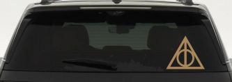 The Deathly Hallows Symbol Sci Fi Car or Truck Window Decal Sticker (Light Brown)