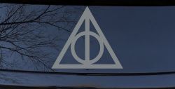 The Deathly Hallows Symbol Sci Fi Car or Truck Window Vinyl Decal Sticker (Telegrey)