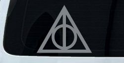 The Deathly Hallows Symbol Sci Fi Car or Truck Window Vinyl Decal Sticker (Telegrey)