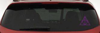 The Deathly Hallows Symbol Sci Fi Car or Truck Window Vinyl Decal Sticker (Violet)