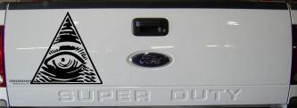 All Seeing Eye Illuminati Car or Truck Window Decal Sticker (Black)