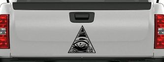 All Seeing Eye Illuminati Car or Truck Window Vinyl Decal Sticker (Black)