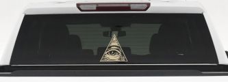 All Seeing Eye Illuminati Car or Truck Window Decal Sticker (Desert Sand)
