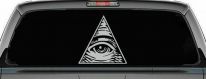 All Seeing Eye Illuminati Car or Truck Window Decal Sticker (Light Gray)