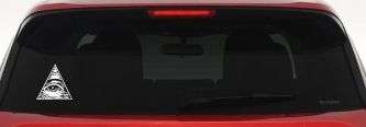 All Seeing Eye Illuminati Car or Truck Window Decal Sticker (White)
