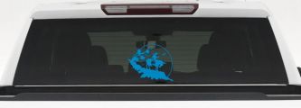 Native American Indian On Horse Desert Scene Western Car or Truck Window Vinyl Decal Sticker (Blue)