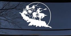 Native American Indian On Horse Desert Scene Western Car or Truck Window Decal Sticker