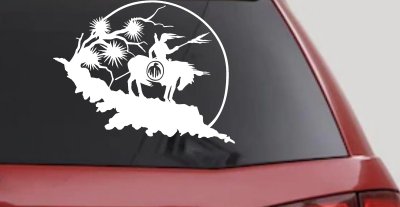 Native American Indian On Horse Desert Scene Western Car or Truck Window Vinyl Decal Sticker