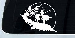 Native American Indian On Horse Desert Scene Western Car or Truck Window Decal Sticker